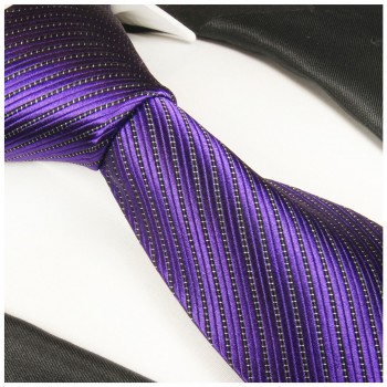 Purple tie 100% silk mens tie black striped necktie 2013