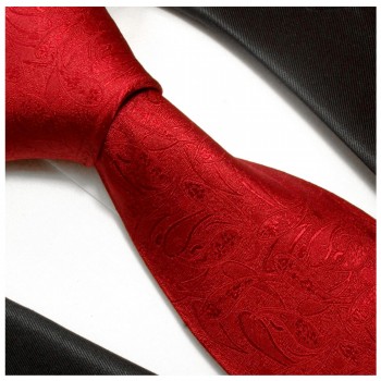 Red tie 100% silk mens tie solid paisley necktie 541