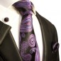 Preview: purple paisley necktie set 3pcs