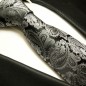 Preview: Silver gray mens tie paisley necktie - silk tie and pocket square and cufflinks