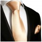 Preview: Apricot tie uni satin mens silk necktie and pocket square