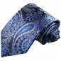 Preview: Blue black necktie silk paisley 551