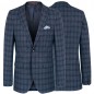 Preview: Mens dress suit blue jacket slim fit checkered plaid