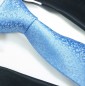 Preview: blaue Krawatte geblümt Seide hellblau