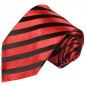 Preview: Red tie black striped silk necktie