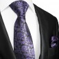 Preview: purple black floral silk neckie