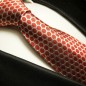 Preview: Krawatte rot gepunktet Seidenkrawatte - Seide - Krawatte mit Einstecktuch und Manschettenknöpfe