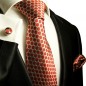 Preview: Red mens tie polka dots necktie - silk tie and pocket square and cufflinks
