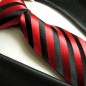 Preview: black red necktie silk striped