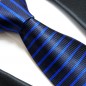 Preview: blue mens tie striped necktie - silk tie and pocket square and cufflinks
