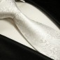Preview: Krawatte weiß barock Seidenkrawatte - Seide - Krawatte mit Einstecktuch und Manschettenknöpfe