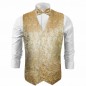 Preview: Wedding vest with bow tie uni gold creme paisley