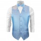 Preview: Wedding vest with bow tie light blue floral