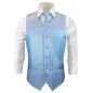 Preview: Festive vest with necktie light blue floral