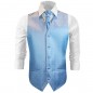 Preview: Wedding waistcoat with ascot tie light blue floral