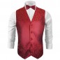 Preview: tuxedo vest burgundy red maroon wedding waistcoat and bow tie
