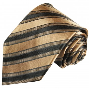 Brown black striped mens tie
