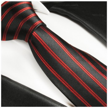 red mens tie striped necktie - silk tie and pocket square and cufflinks