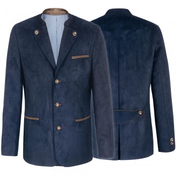 Traditional mens jacket navy blue leather like Oktoberfest | HT3