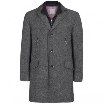 Winter coat for man grey mottled