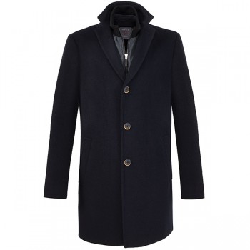 Winter coat for man navy blue uni wool