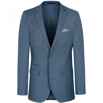 Mens sports jacket gray blue | slim fit dress suit jacket for men with AMF stitch