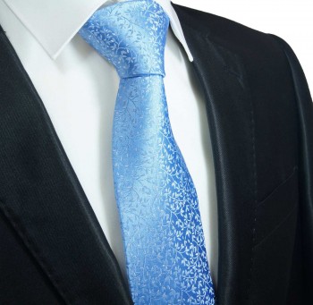 blue tie floral mens silk necktie