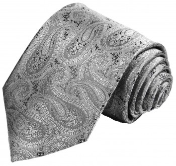 Shop v30 Malone Festliche Krawatte Paul grau silber - mit paisley Weste