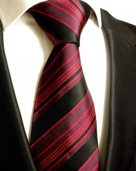 black red silk tie striped