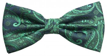 Bow tie green paisley