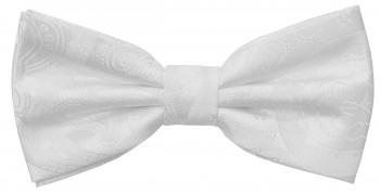 Wedding vest with bow tie uni white paisley