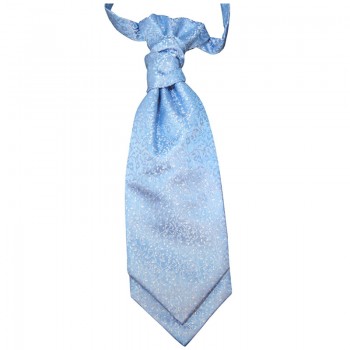 Ascot tie - cravat light blue floral