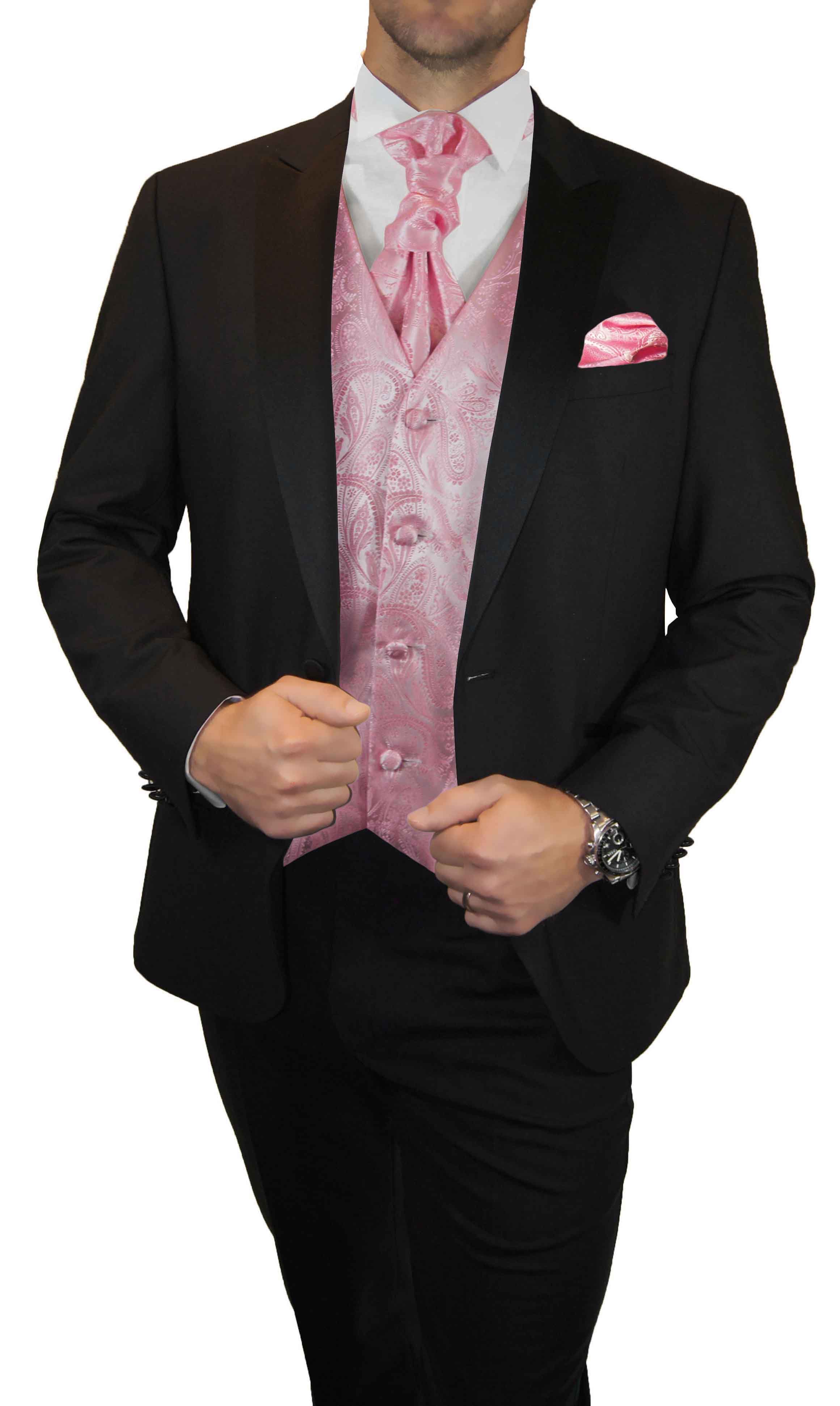 Tuxedo Wedding vest set 5pcs pink v94 