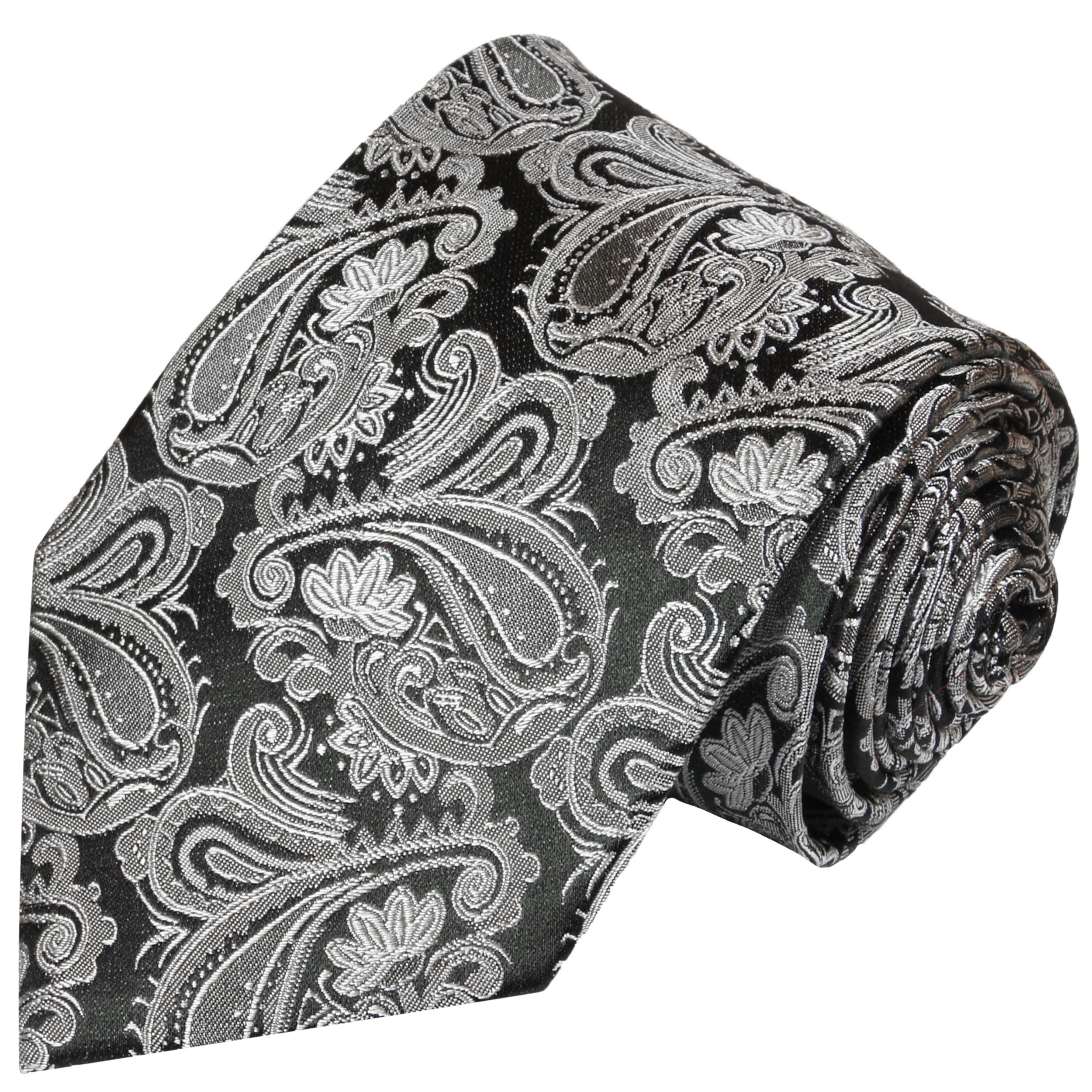 Krawatte grau schwarz Shop BESTELLEN Paul Malone JETZT | - paisley
