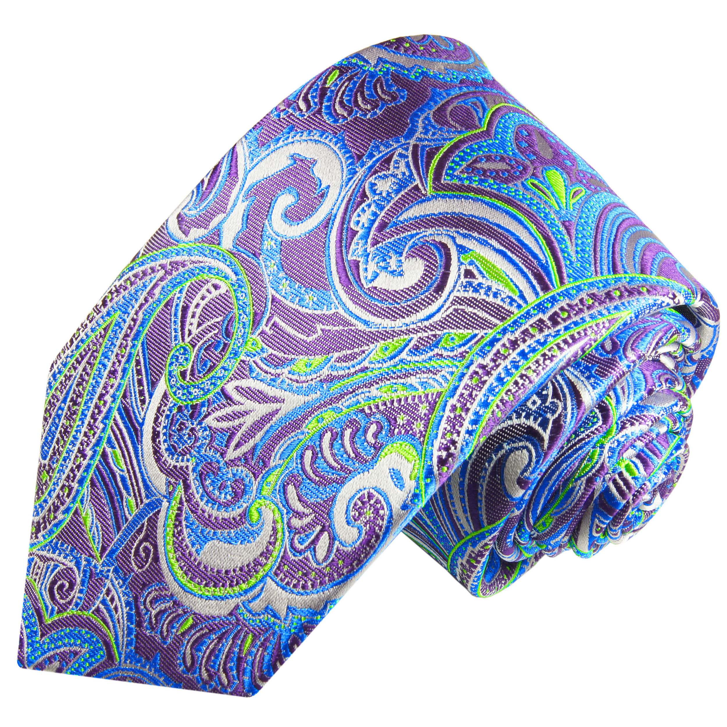 Paul Malone Krawatte 100% Seide - Shop 2060 Paul paisley blau lila Malone