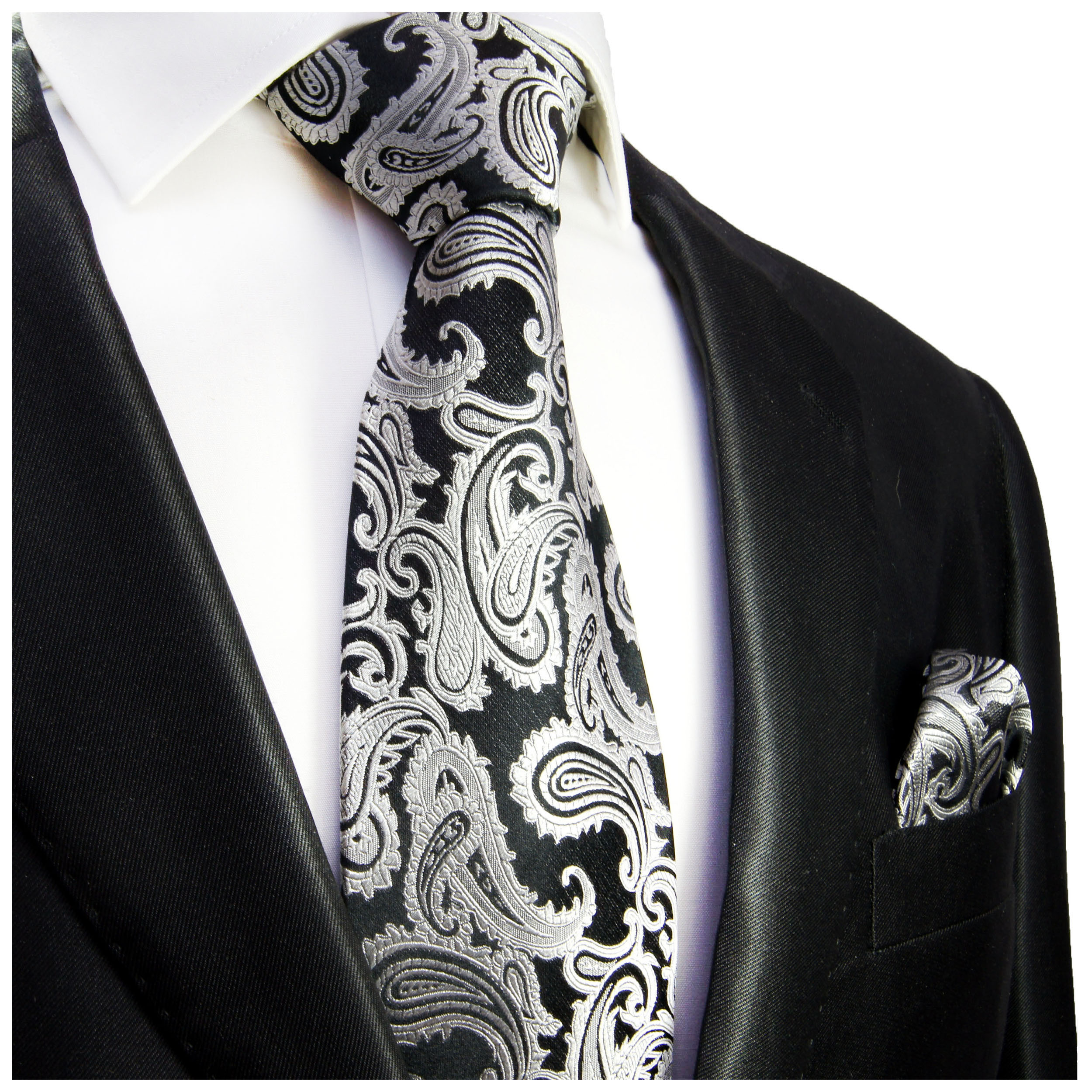Krawatte schwarz silber JETZT Malone Shop - Paul paisley | BESTELLEN