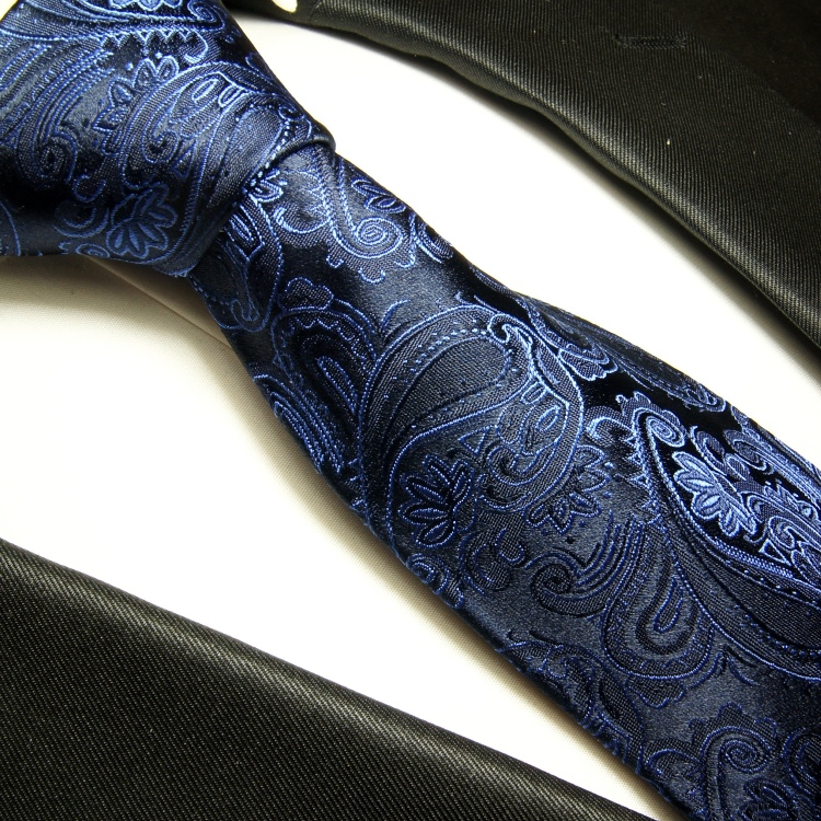 Krawatte blau paisley 518 | BESTELLEN JETZT - Paul Malone Shop