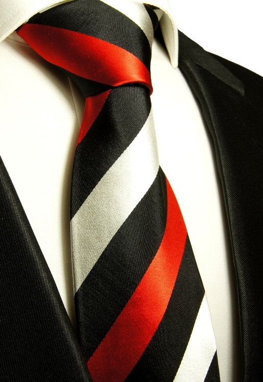 Krawatte rot schwarz Seide 410 BESTELLEN | JETZT - Shop Malone Paul