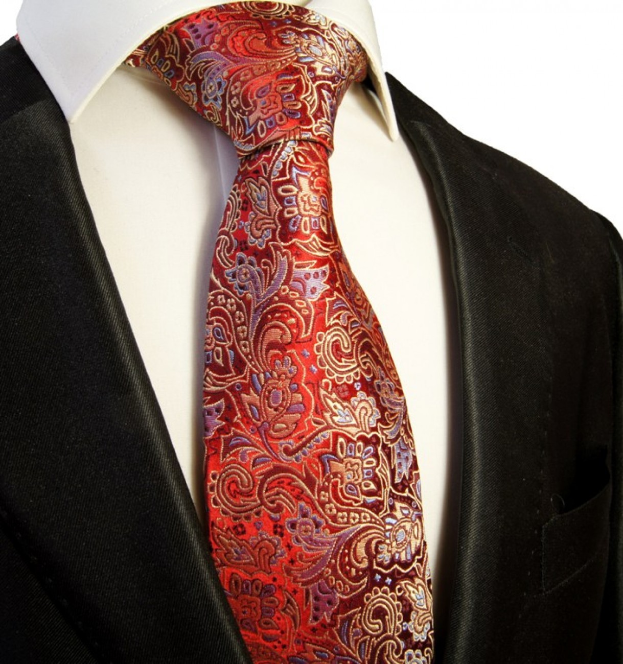 Krawatte rot paisley 350 Paul Seide Malone BESTELLEN | - Shop JETZT