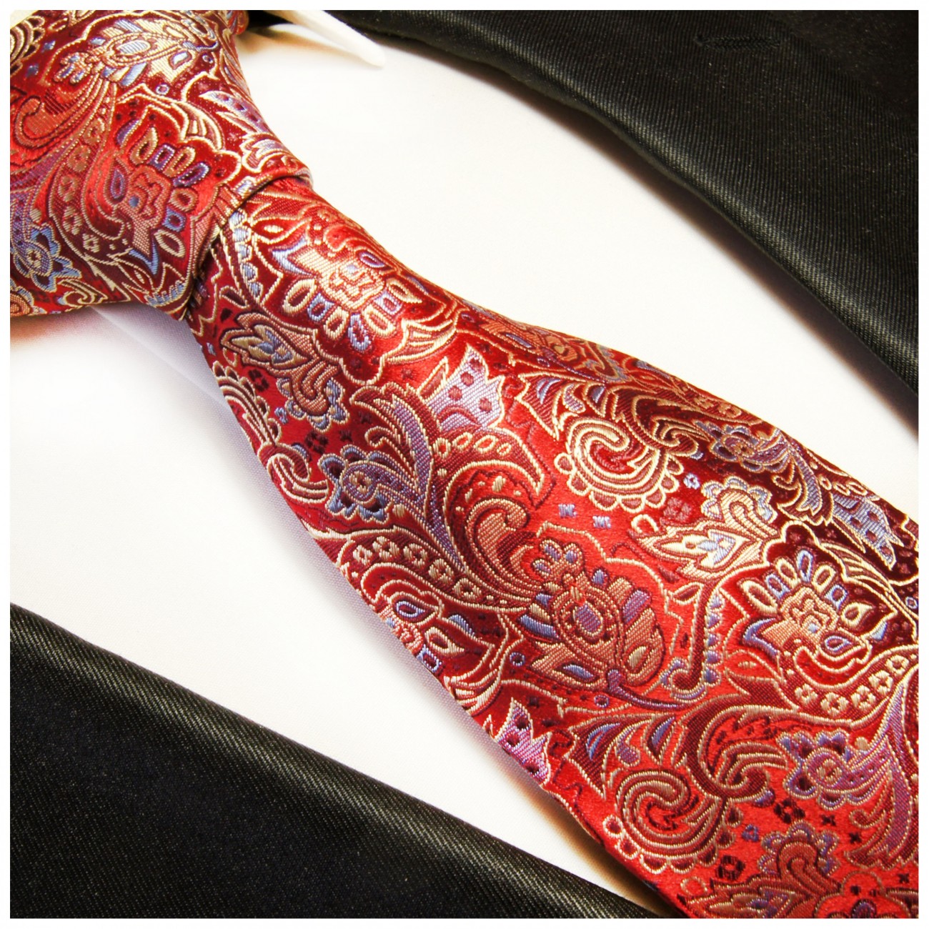 Krawatte rot paisley Seide 350 - Shop BESTELLEN JETZT Malone Paul 