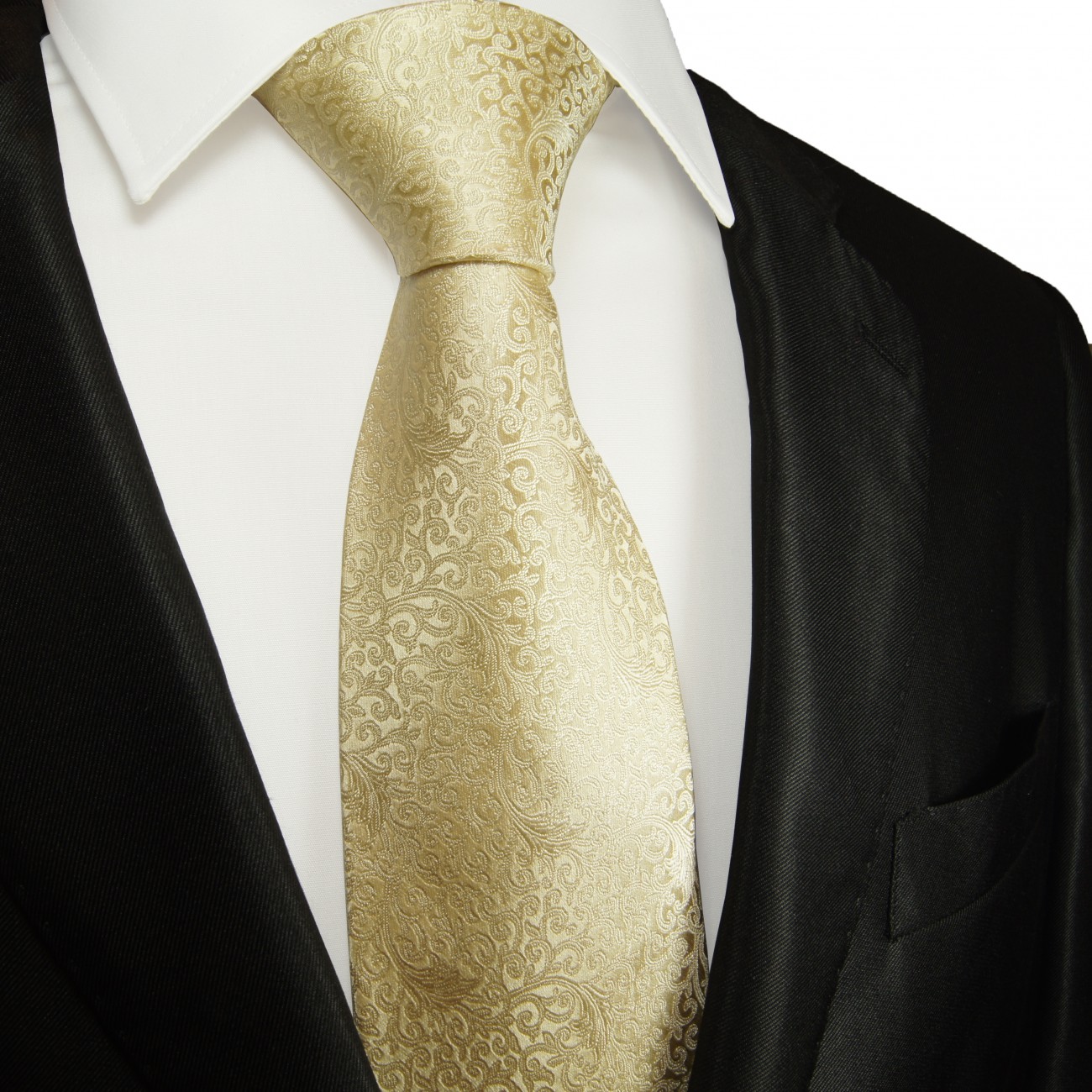 creme silk necktie
