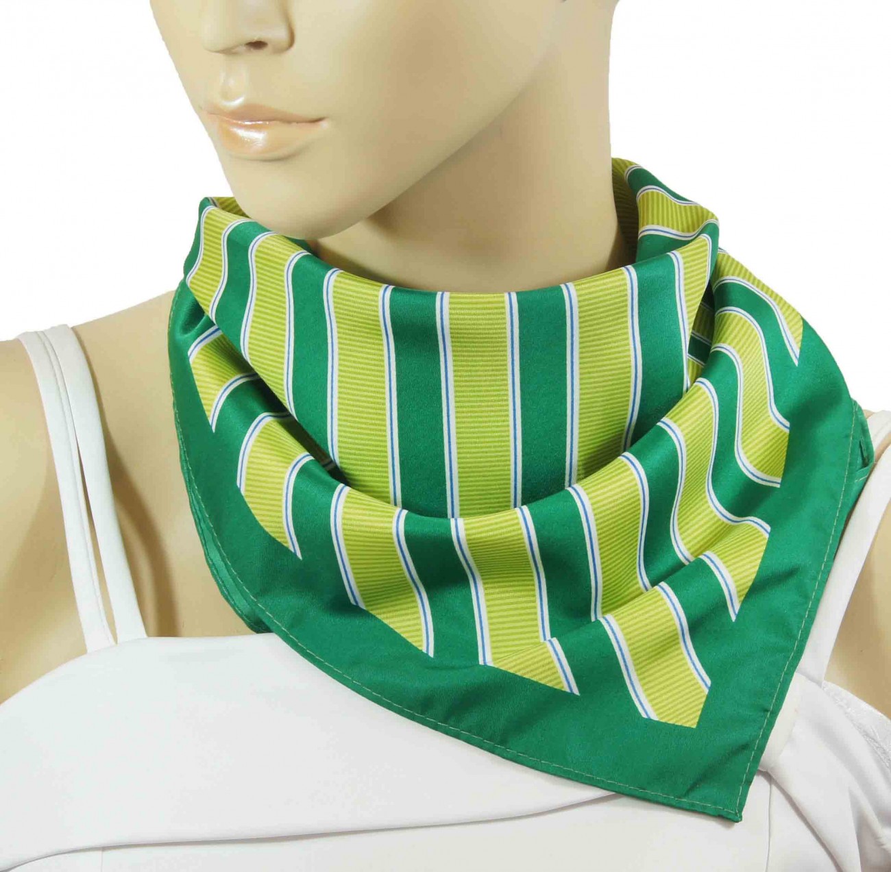 Paul Malone ladies scarf green striped 262