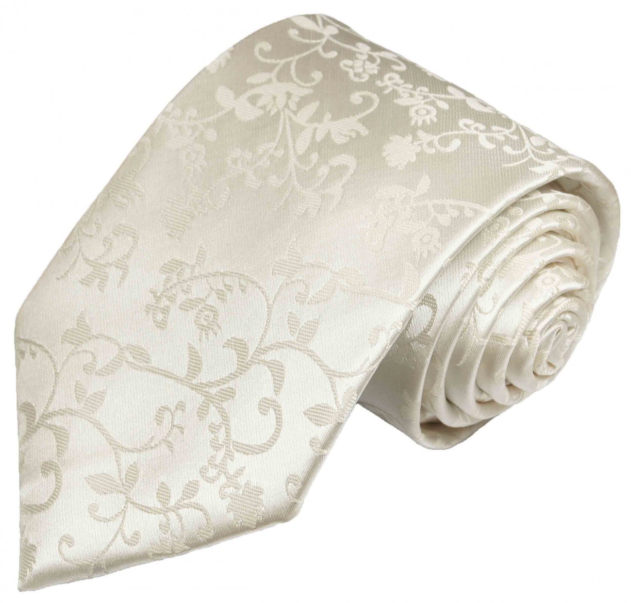 Necktie for groom ivory floral