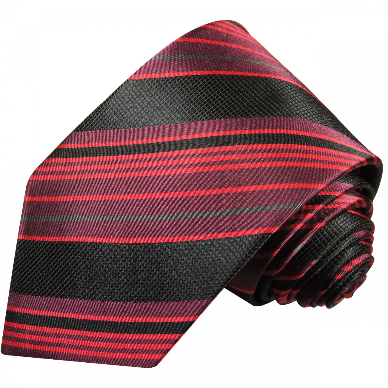 Red tie black striped silk necktie