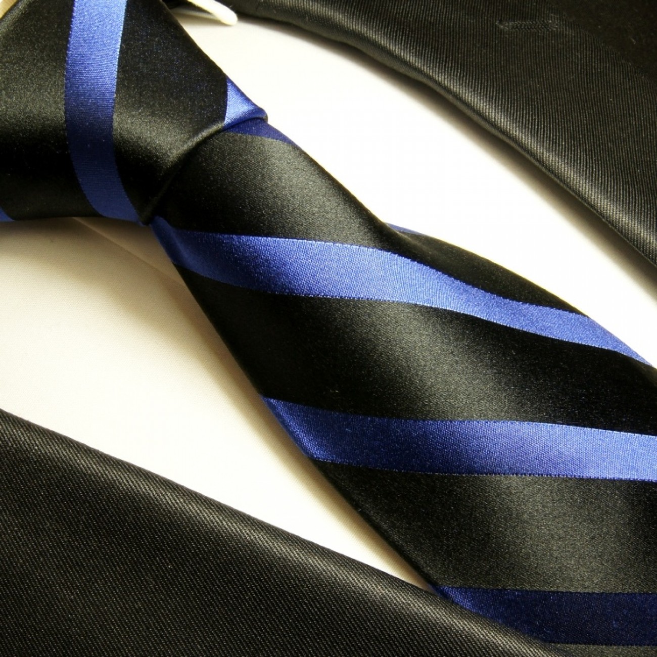 schwarz blaues Krawatten Set 3tlg