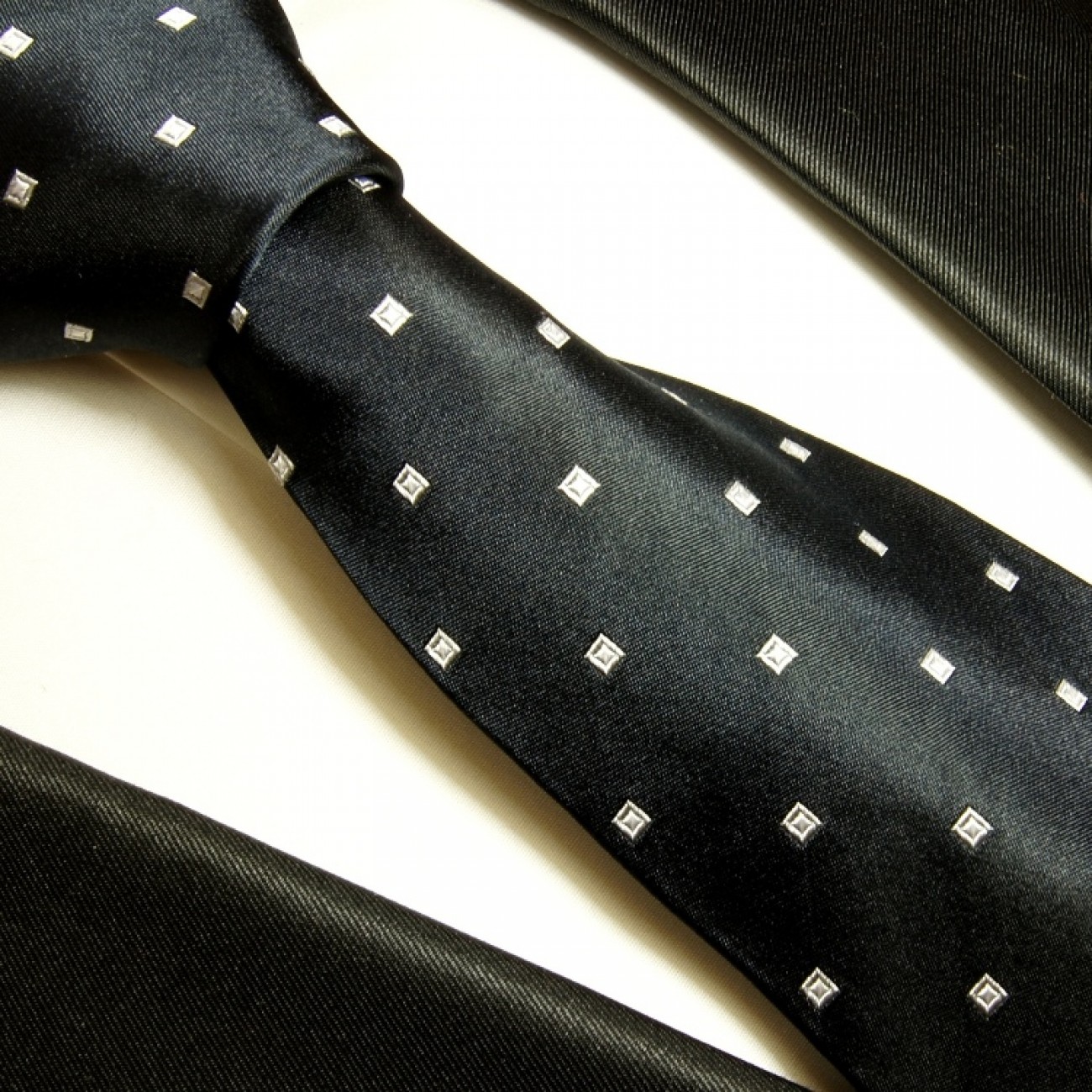 schwarzes Krawatten Set 3tlg