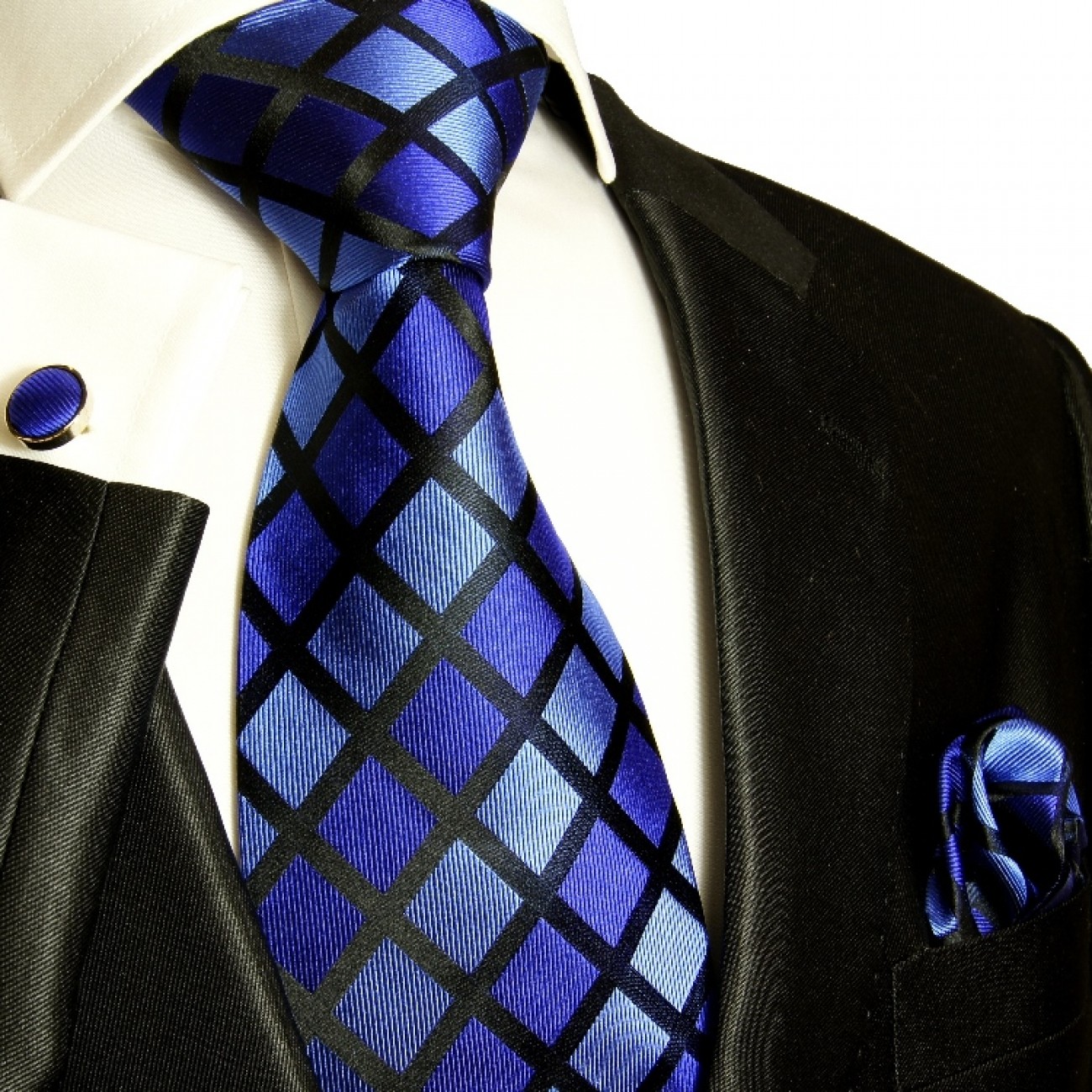 blue necktie set 3pcs