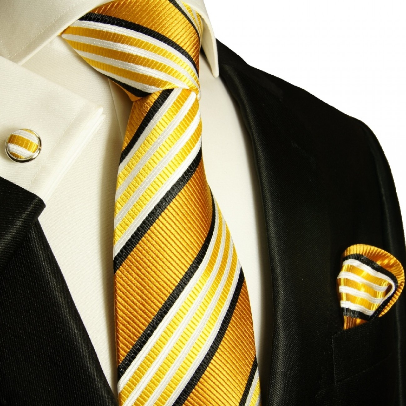 gold necktie set 3pcs