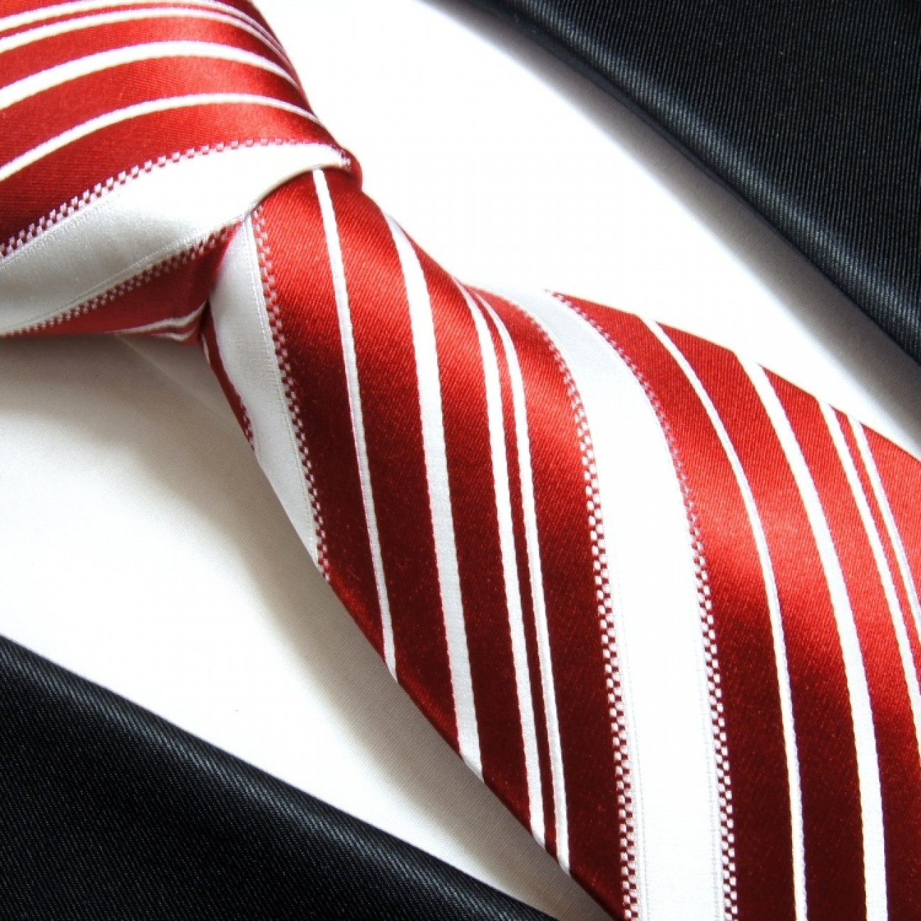 Krawatte rot schwarz Seide 445 | Paul Malone BESTELLEN JETZT - Shop