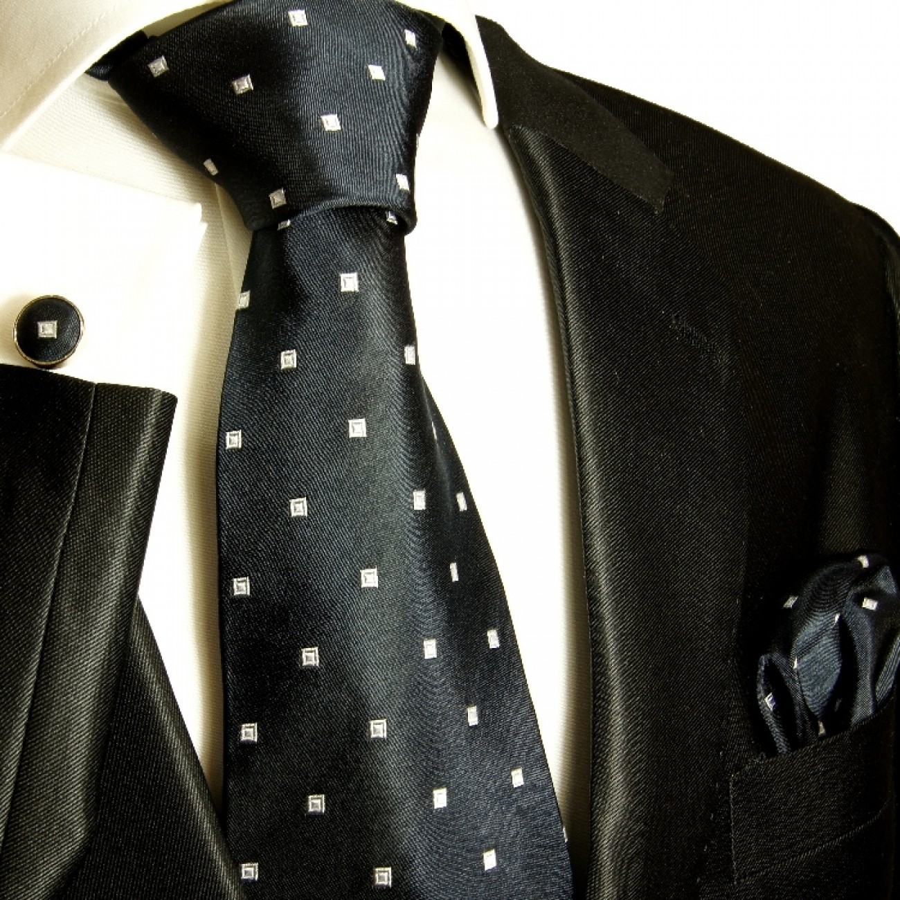 black necktie set 3pcs